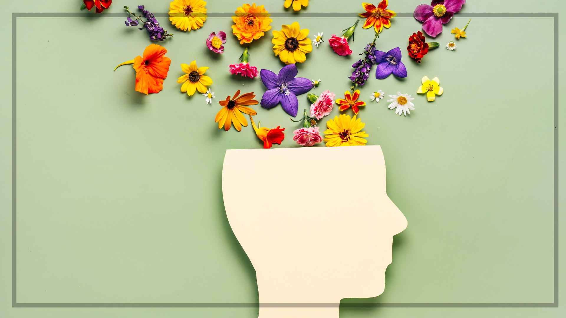 두뇌에 꽃이 나오는 이미지